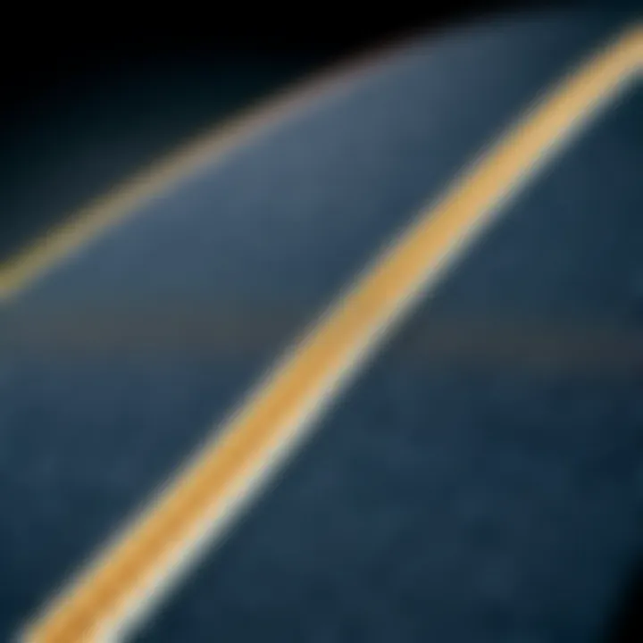 A close-up of the grip tape on a longboard deck demonstrating quality and texture