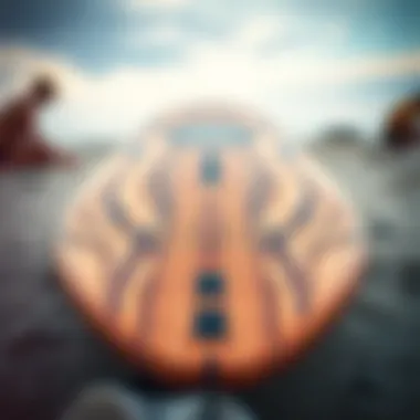 A beautifully crafted longboard deck showcasing its unique design and craftsmanship