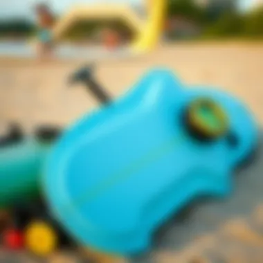 Essential Surfing Gear in Austin Surfing equipment displayed on a beach in Austin