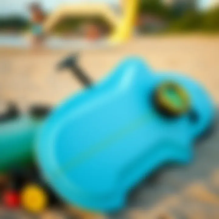 Essential Surfing Gear in Austin Surfing equipment displayed on a beach in Austin