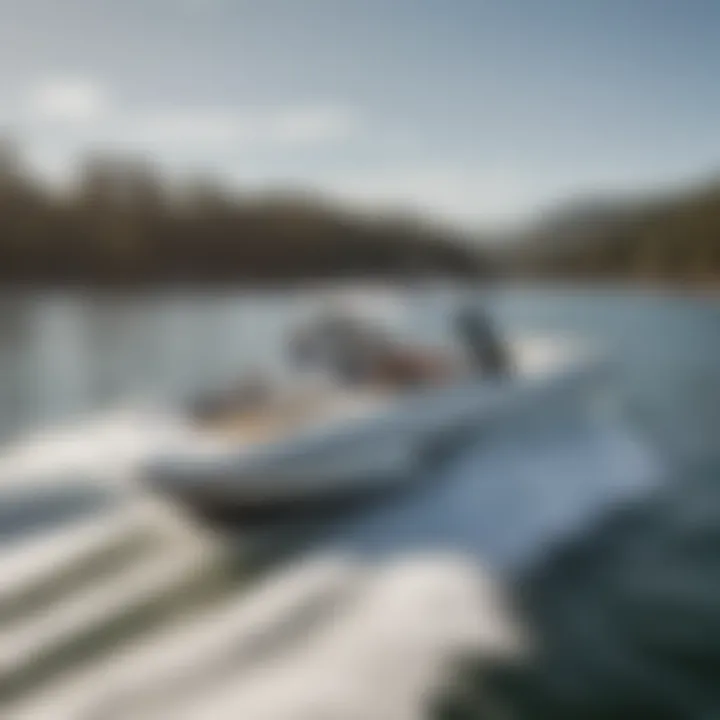 A close-up view of Bayliner surf boat's innovative features and technology