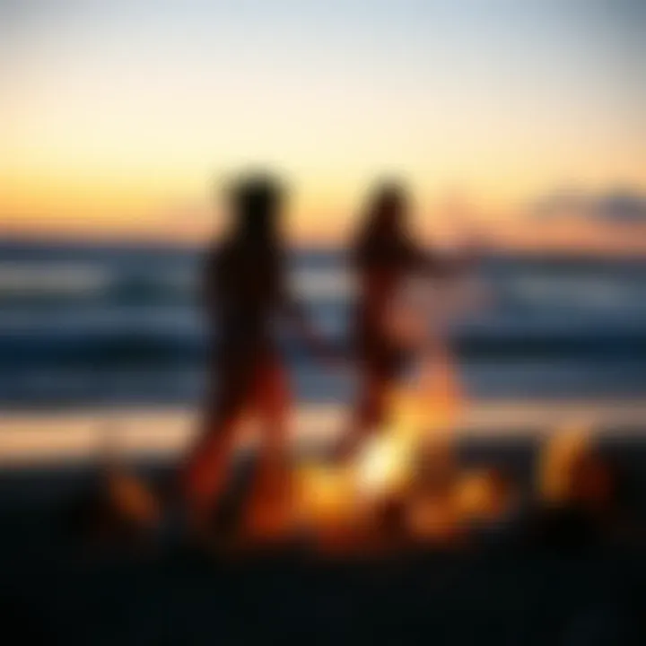 A serene beach ritual honoring the goddess of the sea at sunset