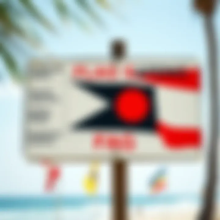 Understanding Flag Meanings An educational signage about beach safety flag meanings