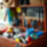 Organization of Essential Fishing Gear Well-organized tackle box for surf fishing