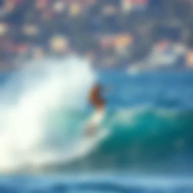 Thrilling Wing Foil Ride Surfer enjoying a wing foil ride