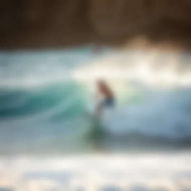 Surfer riding a wave in Cabo San Lucas