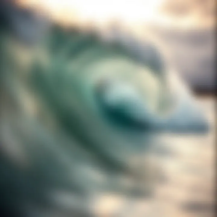 The Essence of Sound Waves in Surf Culture Sound waves visually depicted in a serene environment