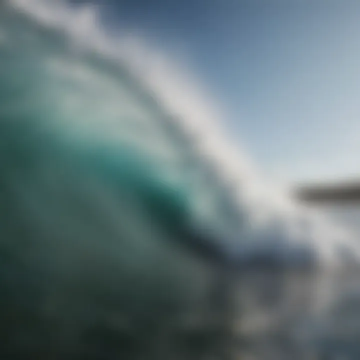 Close-up of ocean waves with foam