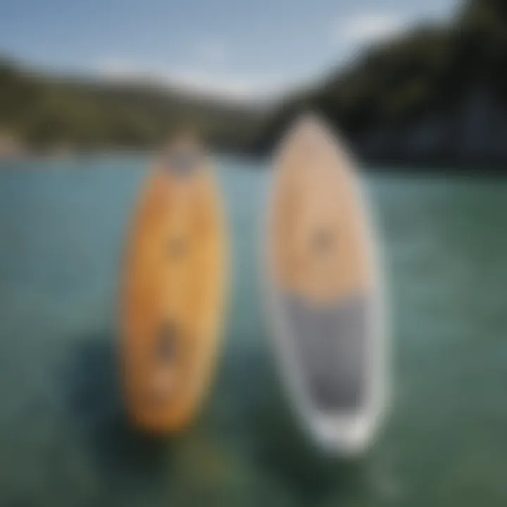 Side-by-side comparison of paddle board shapes