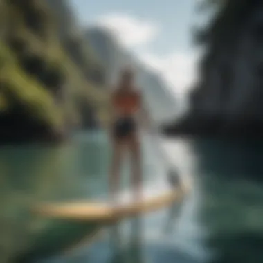 Expert paddler demonstrating proper paddle board stance