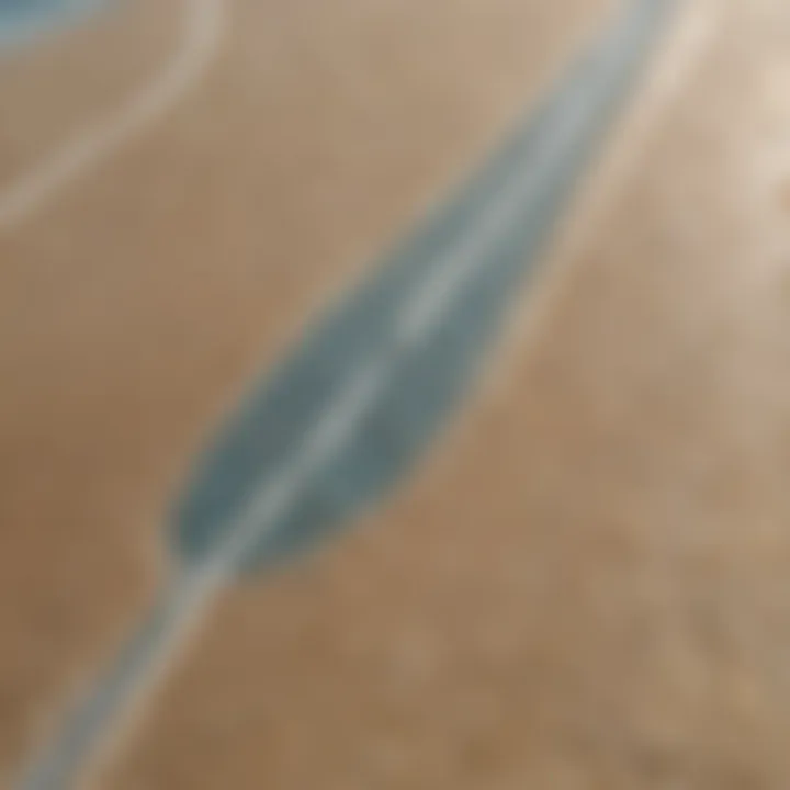 Close-up of a foamie skimboard showcasing its texture and design.