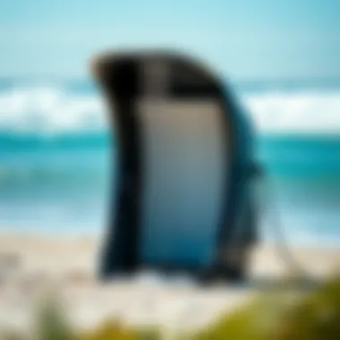 Close-up of a sleek portable surf shower design