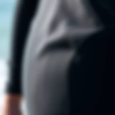 Close-up of wetsuit material and stitching