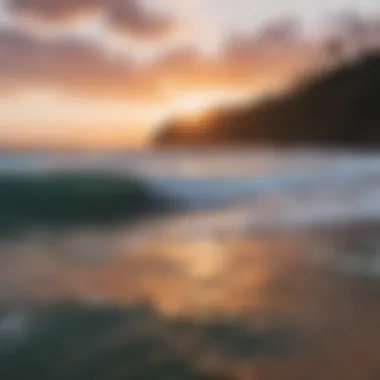 Local Surf Spot at Sunset Local surf spot with vibrant sunset in the background