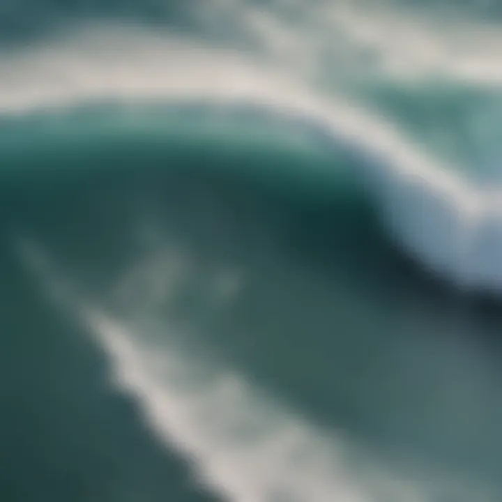 Aerial view of surfers riding waves at North Shore