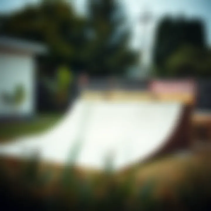 Completed Skateboard Ramp in Backyard Completed skateboard ramp in a backyard setting