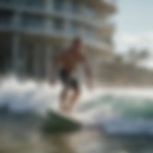 Surfer performing a strength training exercise