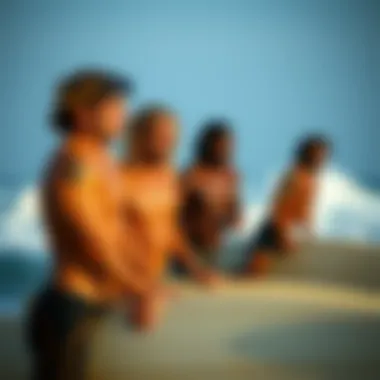 Group training session for surfers