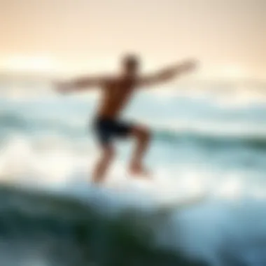 A surfer showcasing agility and balance