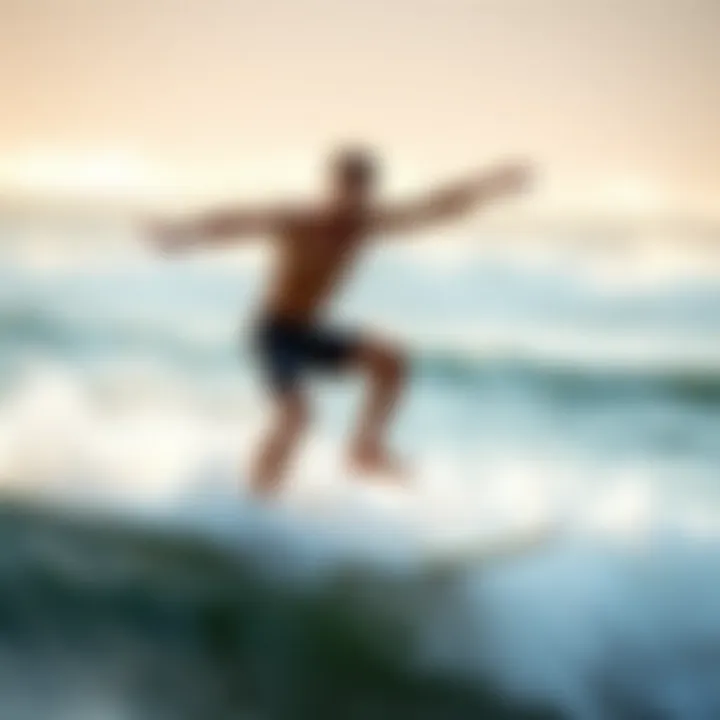 A surfer showcasing agility and balance