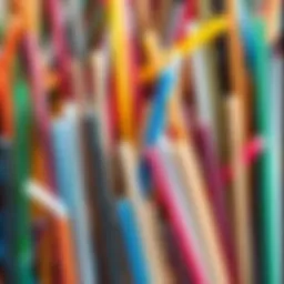 A vibrant collection of various straw types including bamboo, metal, and paper