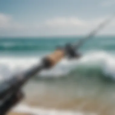 Daiwa FT Surf Spinning Rod in action during surfcasting