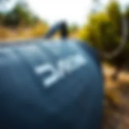 Close-up view of the Dakine travel surfboard bag showcasing its durable materials