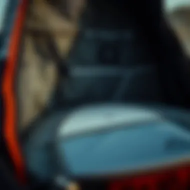 Interior Features of Dakine Surfboard Bag Interior layout of the Dakine travel surfboard bag highlighting compartment features