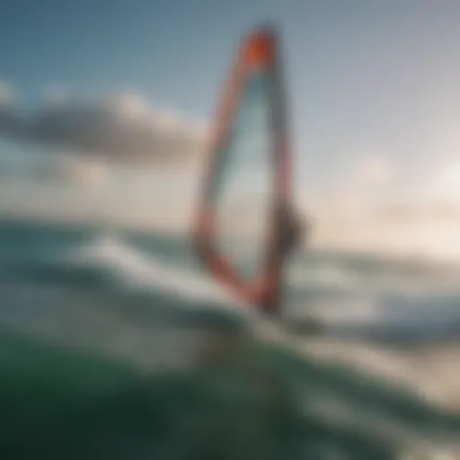 A stunning view of Miami's coastline with windsurfers in action