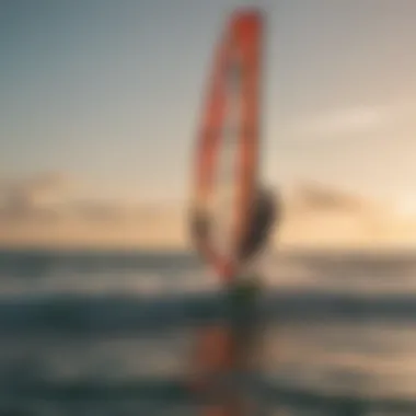 Sunset windsurfing session showcasing perfect wind conditions