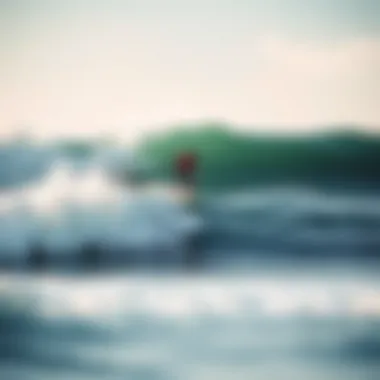 Surfing Performance on Ideal Board A surfer riding a wave on a well-sized surfboard