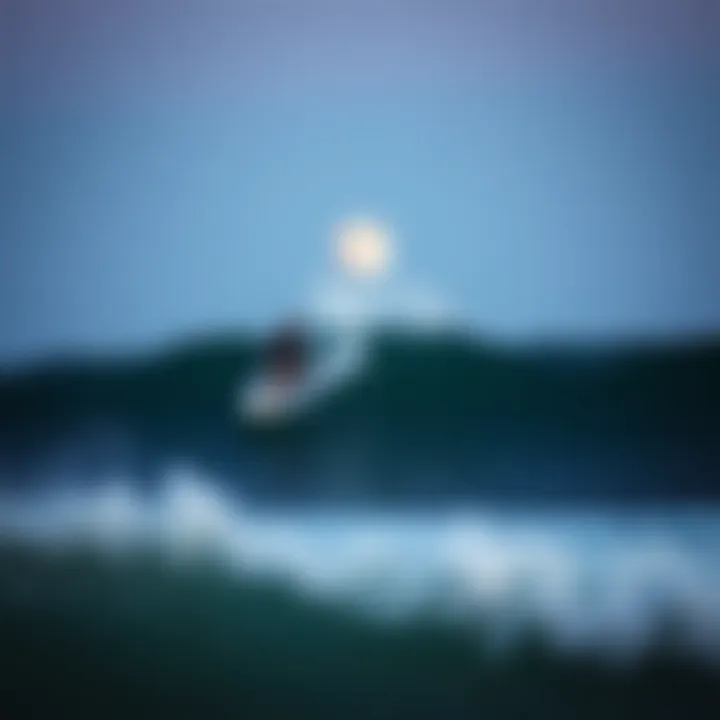 Surfing during new moon conditions