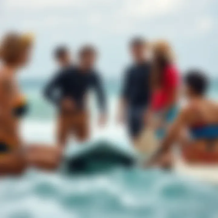 Envisioning the Future of Surfing Technologies Group of surf enthusiasts discussing the future of self-powered surfing