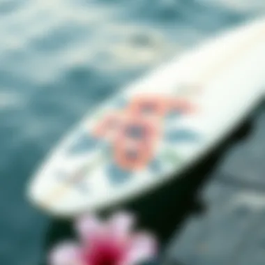 Floral Surfboard Design Stylish surfboard with floral design