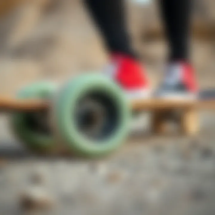 Comparison of Wheel Types Comparison of big soft skateboard wheels and traditional wheels on a skateboard