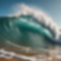 A serene ocean wave crashing against the shore