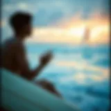 Breathing Exercises for Surfers Surfer practicing breathing exercises by the ocean