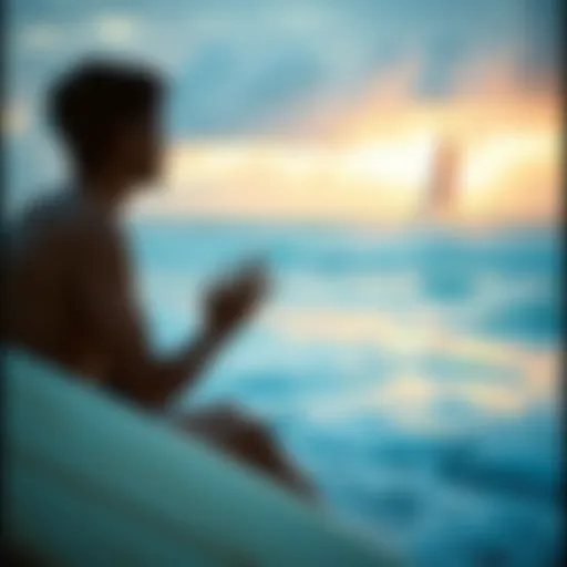 Breathing Exercises for Surfers Surfer practicing breathing exercises by the ocean