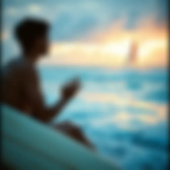 Breathing Exercises for Surfers Surfer practicing breathing exercises by the ocean