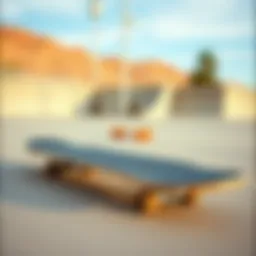 A skateboard on a smooth concrete surface