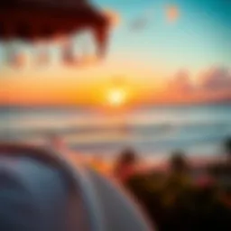 Stunning sunset view over Estero y Mar beach, perfect for surfers