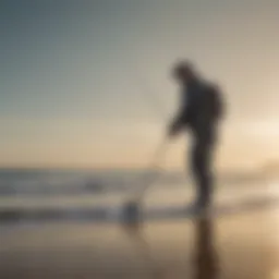 Surfcasting waders in action on the beach