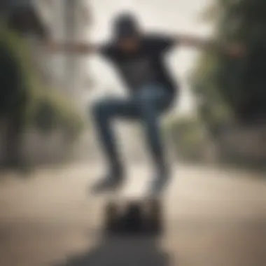 Skateboarder wearing Vans shoes performing a trick