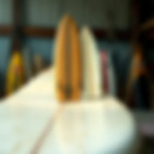 A vintage surfboard showcasing the evolution of design