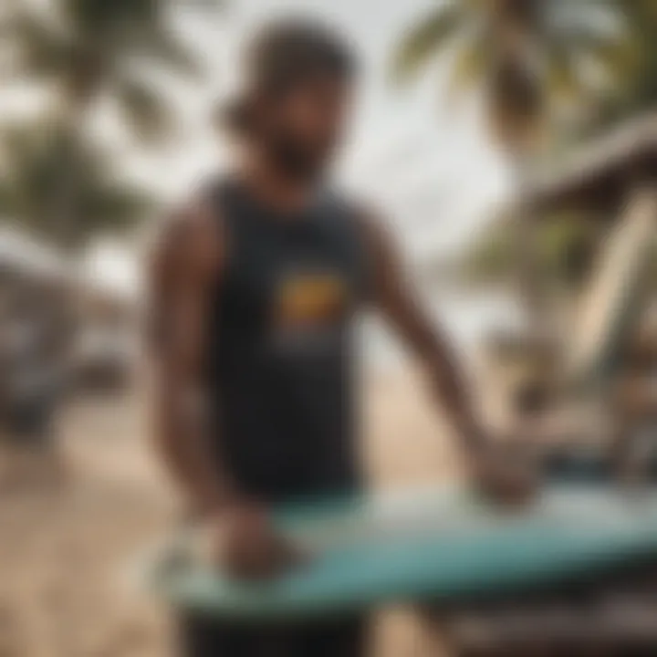 Local artisans showcasing their crafts and surf gear in Barra Grande