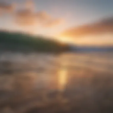 A sunset over a tranquil beach