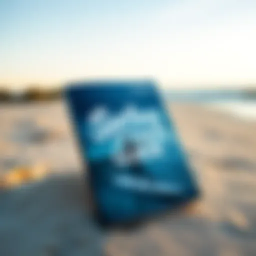 Surfing workout plan book on a beach