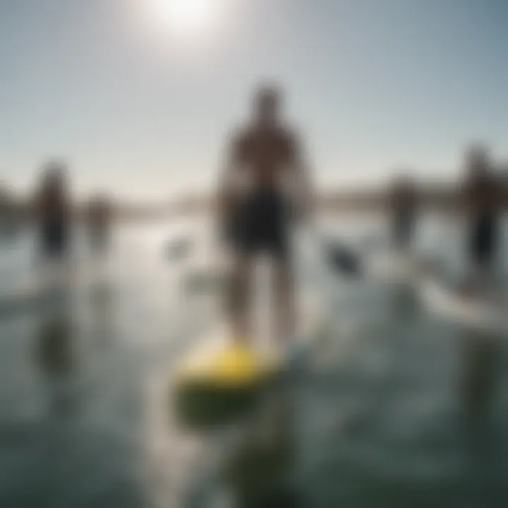 Group of paddlers enjoying a sunny day