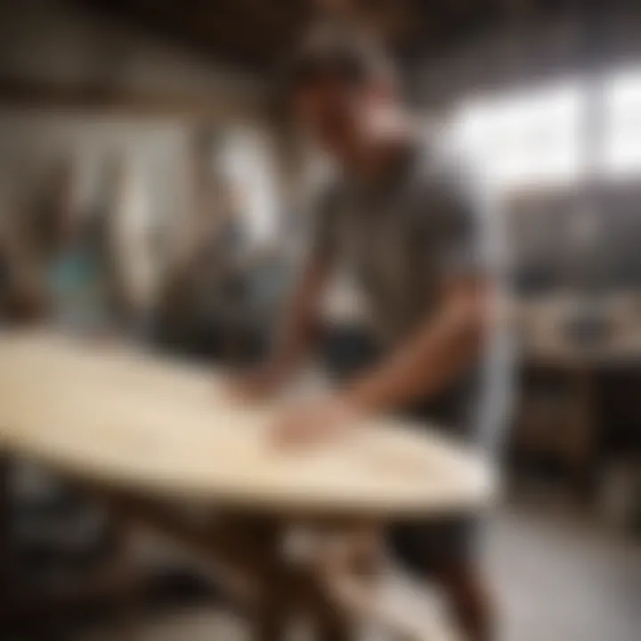 Traditional surfboard shaping techniques in action