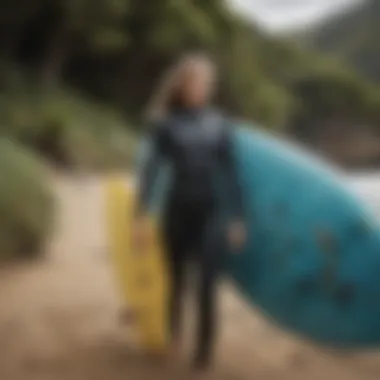 Illustration of eco-friendly materials used in Hurley surf suits.